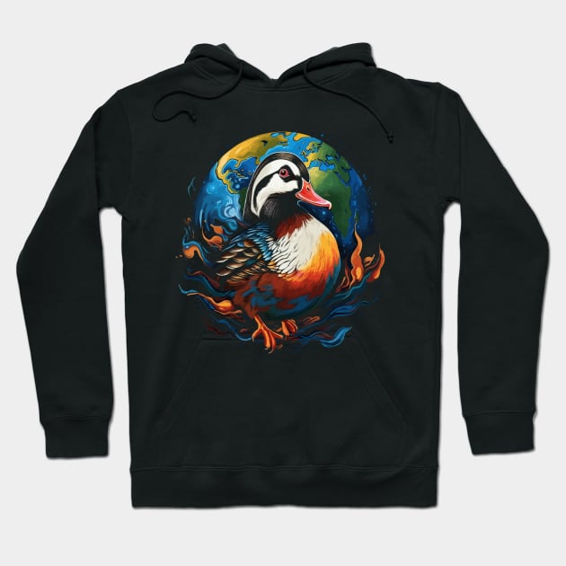 Mandarin Duck Earth Day Hoodie by JH Mart